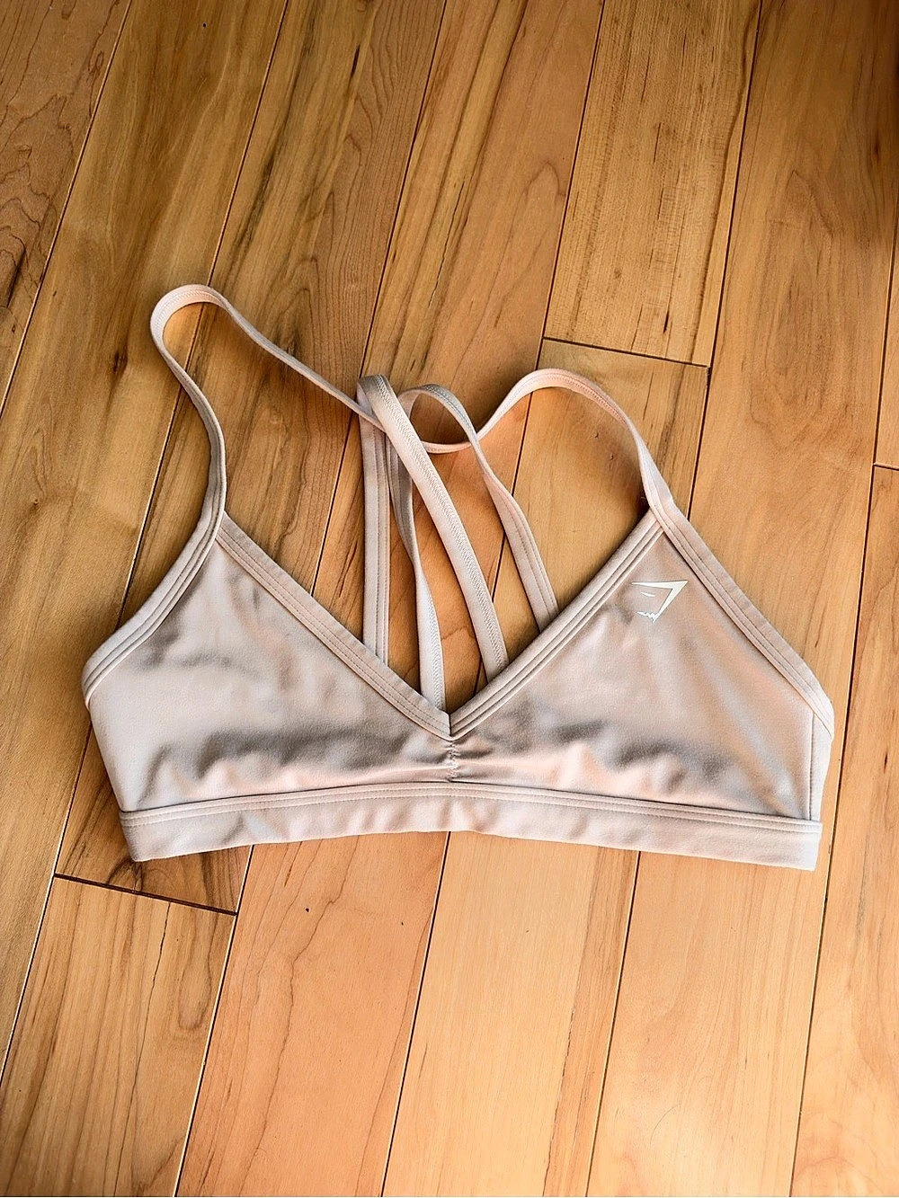 Gymshark oatmeal Sports Bra